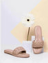 Womens Braided Peach Flats